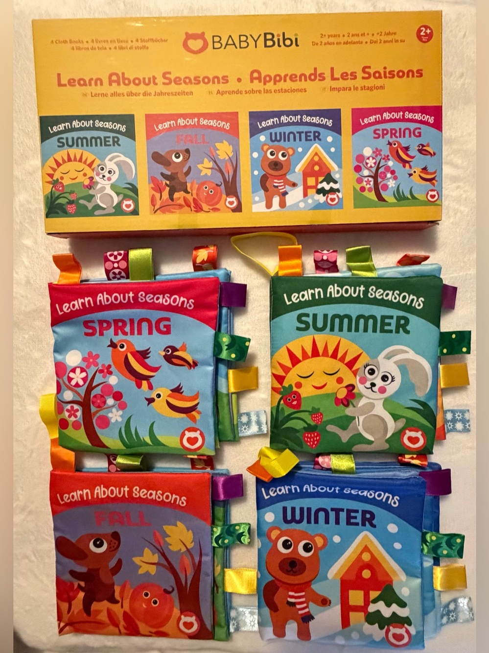 Learn About Seasons Soft Cloth Toy Book Set - Spring, Summer, Fall, Winter
